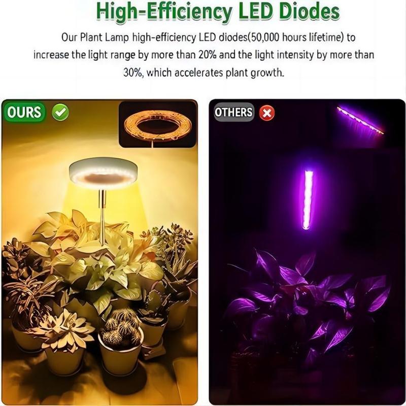 Full Spectrum LED Plant Growing Light, Height Adjustable Growing Lamp, 4 Dimmable Brightness Small Plants Growing Lamp, Pot, Modern, Home 8