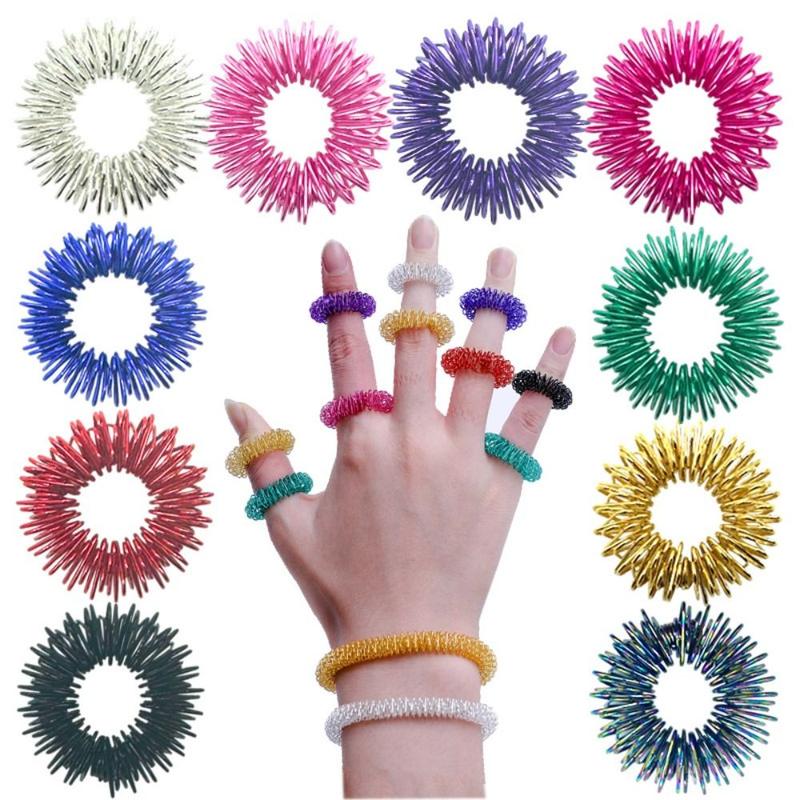 Product Introduction of Refined Premium Acupressure Ring φ2.5cm Springs Finger Massage Rings Mini Steel Anti Stress Rings Relaxation Fingers 7