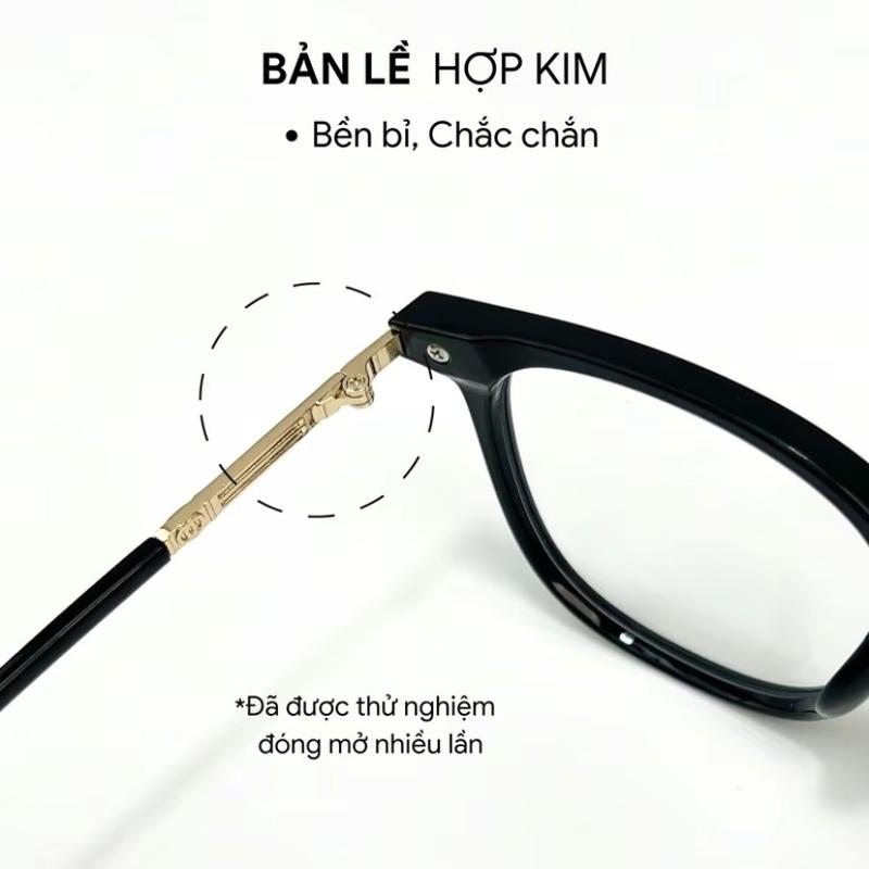 Kính mắt thời trang gọng kính mắt kính vuông không độ nữ nam cao cấp chống ánh sáng xanh thay được tròng kính cận phong cách Hàn Quốc 191 1