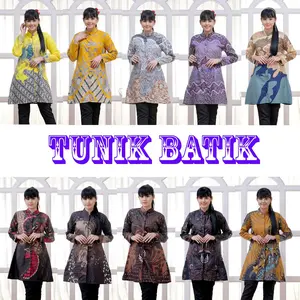 Tunik Batik Wanita Batik Tunik Modern Atasan Batik Kekinian M L XL XXL Ready Seragam - BATIK IFA
