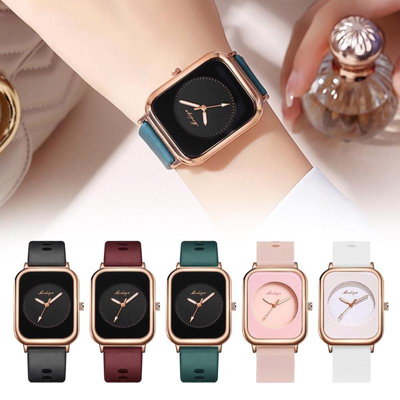  Đồng Hồ Thạch Anh Hình Chữ Nhật Phong Cách Dành Cho Nữ Với Dây Da S0S8 