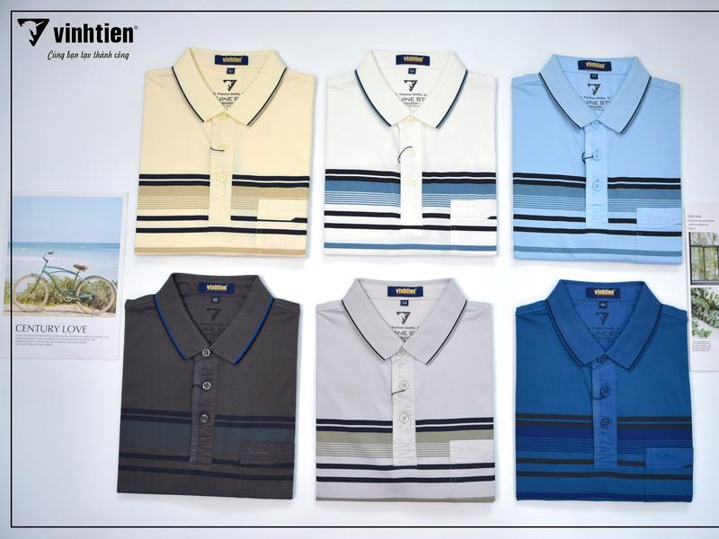 Áo Thun Polo Nam Viền Cổ, Vải Cotton Sorona Regular Fit Vĩnh Tiến 425 - Nhiều Màu