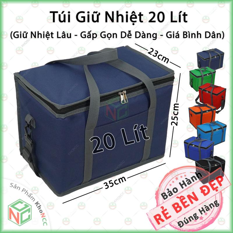 KhoNCC Túi Giao Hàng Giữ Nhiệt 20 Lít - Quai Xách Đeo Vai Dành Cho Shipper - Quán Hàng Ăn Uống - NKT-TGN-7033-20LRe-D Nhiều màu Bag