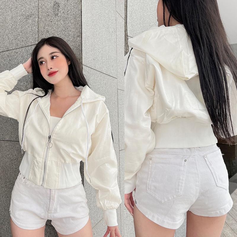 [ BO EO BẢNG TO ] Áo Khoác Lửng Nữ Viền Tay Bo Eo Bảng To Ôm Eo Cực Đẹp Mẫu Áo Khoát Đi Nắng Có Nón Trùm Tiện Lợi Xinh