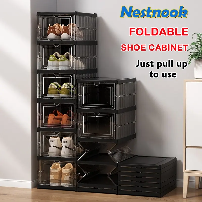 [SG STOCK] 3/6/Layers Foldable Shoe Rack Multifunctional Shoe Storage  Foldable Modular Shoe Box Shoe Rack Cabinet