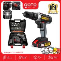 Gambar (Promo Special) Kova [COD] Fixer Cordless Drill 10mm Set Mesin Bor Tangan Baterai Tembok 21V - Grey Black dari Goto Living Kota Tangerang 1 Tokopedia