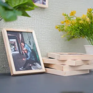 Cetak foto + bingkai 20x15cm jati belanda Dipasang di Dinding Frame Kayu Paku