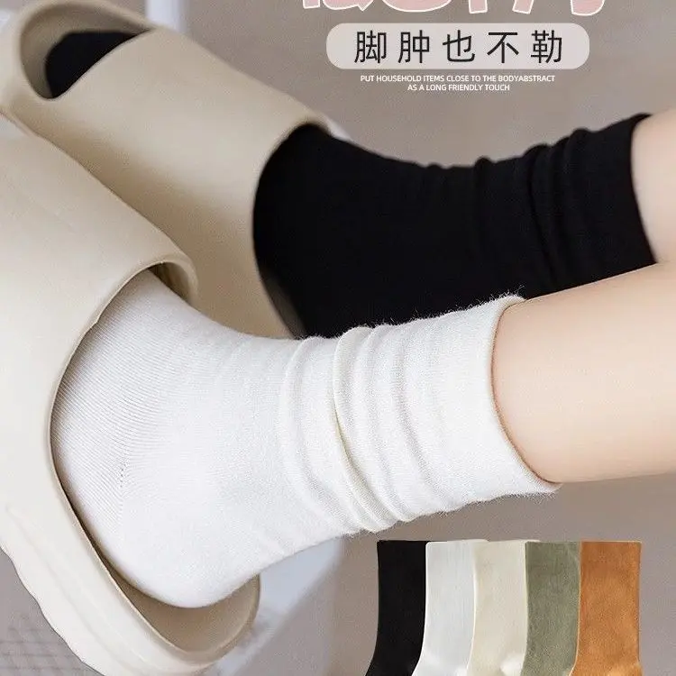 Vớ Liền Mạch Kháng Khuẩn, Xiaohongshu Cùng Phong Cách, Vớ Bầu, Phiên Bản Sinh Viên, Vớ Giữa Bắp Chân, Vớ Trắng Trễ Lưng Mùa Thu Đông, Bộ Sưu Tập Người 18k, Có Sẵn Năm 2025 5