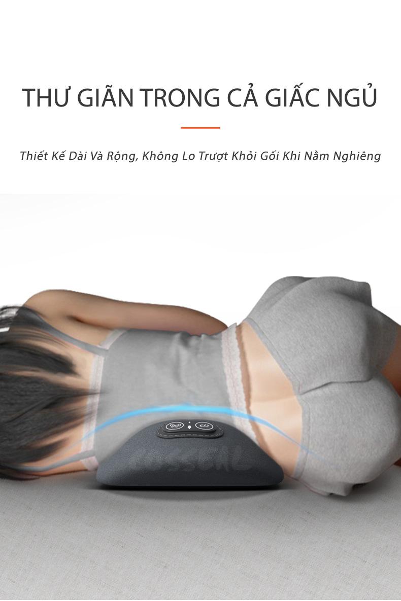 Product Introduction of Cosseal Gối Kê Lưng Massage Túi Khí Kéo Dãn, Tích Hợp Chườm Nóng Công Thái Học, Giảm Đau Cột Sống 15