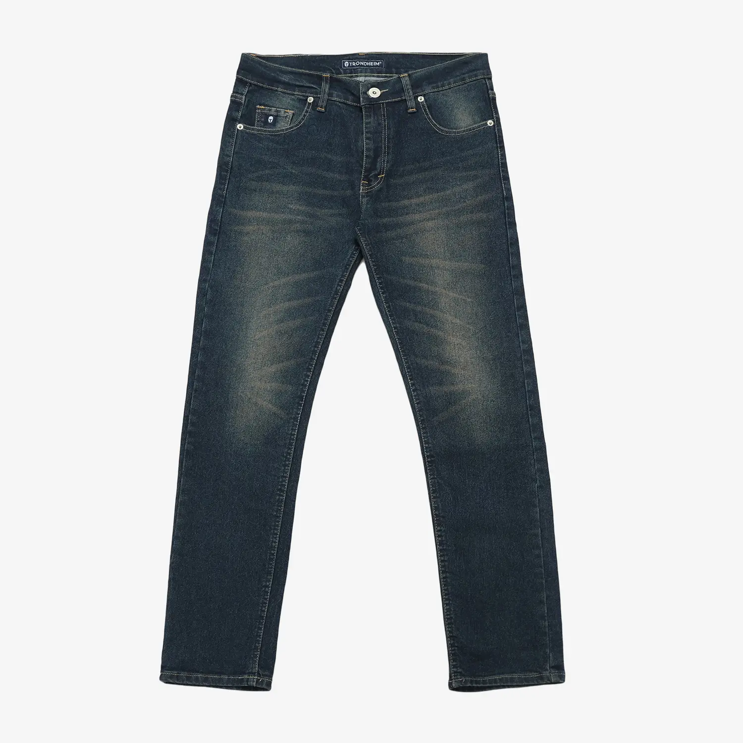 Trondheim Celana Jeans Pria Denim Pants Mazios Biowash Tink Blue Jeans Whisker Panjang Slim Fit