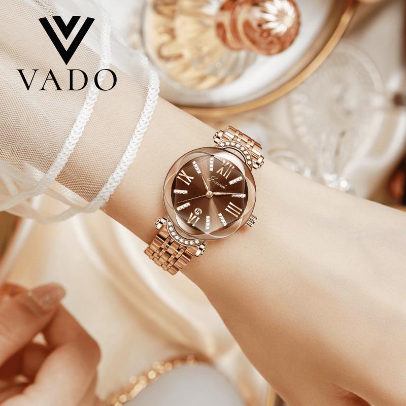 [LIVE - 7361J] Đồng Hồ Nữ Mặt Tròn, Mặt Số Đính Đá Sang Trọng, Hỗ Trợ Kháng Nước - DHJ7361 JRANDE