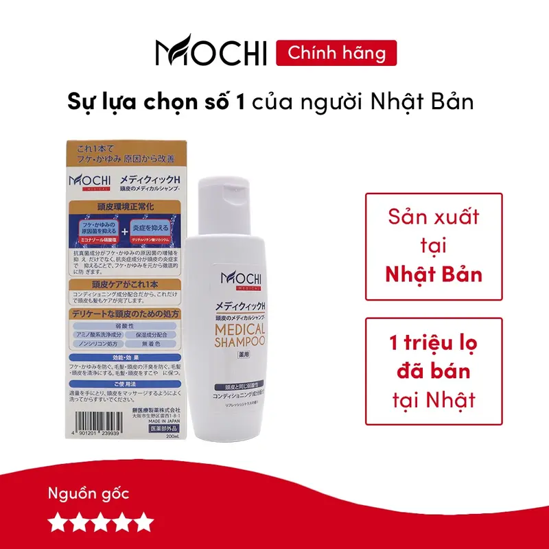 Dầu gội chống gàu Mochi Medical Nhật Bản dầu gội sạch gàu Mochi hết nấm ngứa trong 2 tuần 4