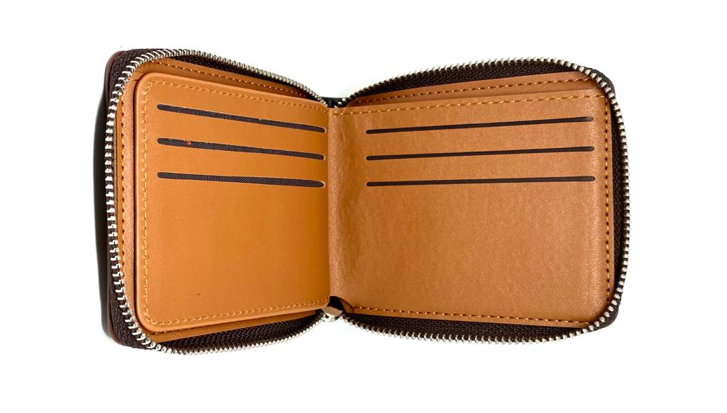 Dompet Resleting Putar Dompet Resleting Penuh Untuk Pria Atau Wanita Bahan Sintetis Murah Hitam Kartu Kulit Uang