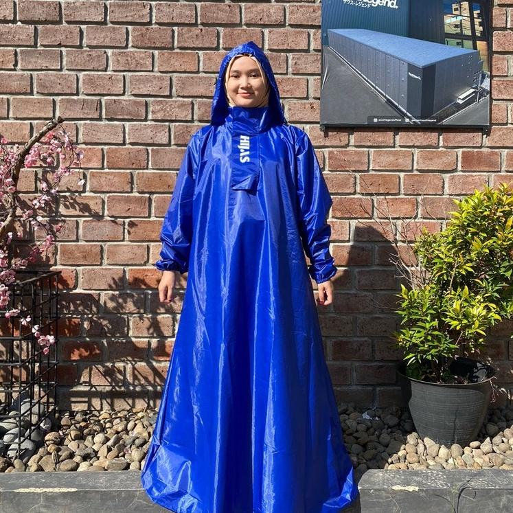 Mantel Jas Hujan Wanita Muslimah Gamis Tebal Premium PVC Tahan air Dapat digunakan kembali Syari 4