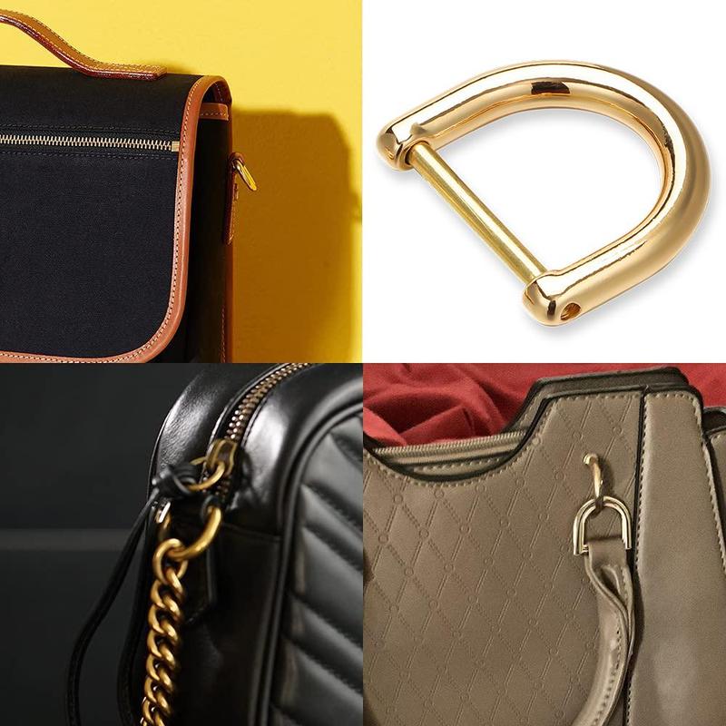 Product Introduction of atofon DIY Shoulder Webbing Buckle Bag Strap Accessories Leather Craft Screw D Buckle D Ring Buckle Clasp Open Screw 9