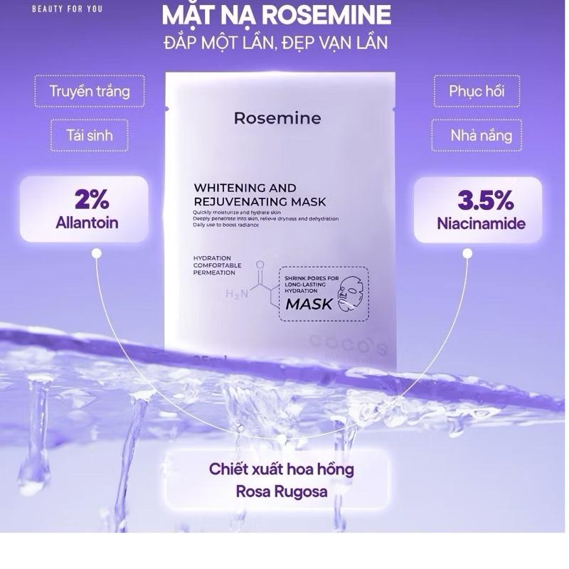 Y122: ROSEMINE - Mặt Nạ Hỗ Trợ Dưỡng Trắng Whitening And Rejuvenating Mask Set 10 miếng