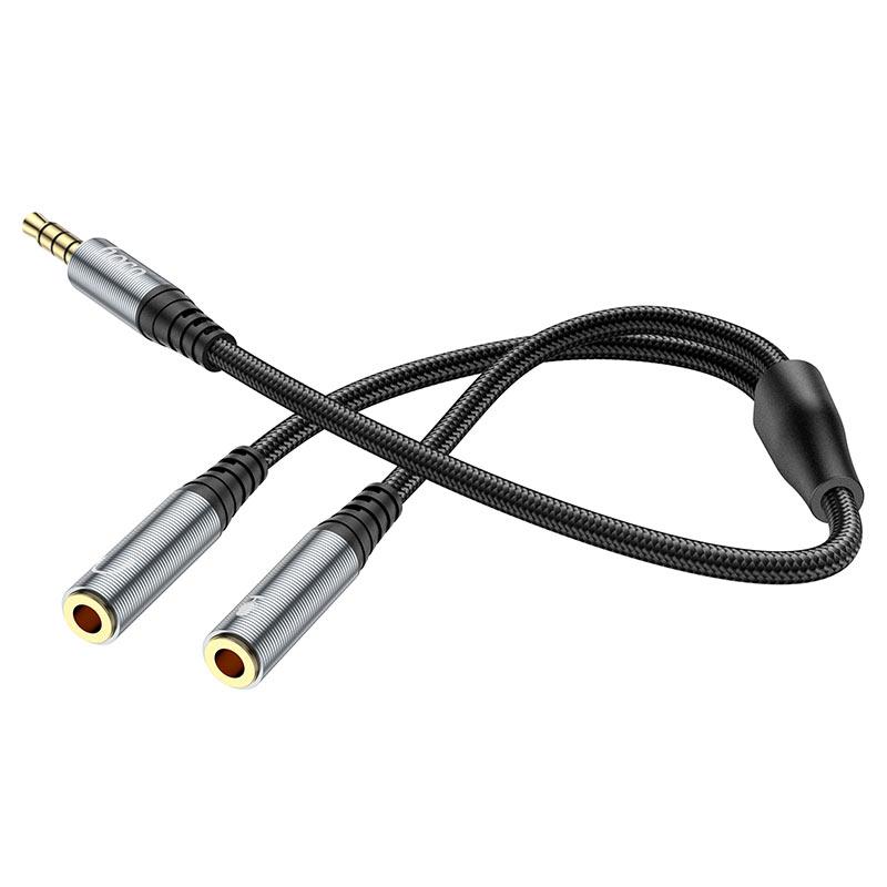 Cáp chia audio 1 cổng tai nghe 1 cổng mic đầu 3.5mm Hoco UPA21 25cm Phụ Kiện Nghe Nhạc