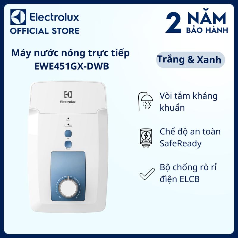 Máy nước nóng trực tiếp Electrolux 4.5kW - EWE451GX-DWB - An toàn chống rò điện
