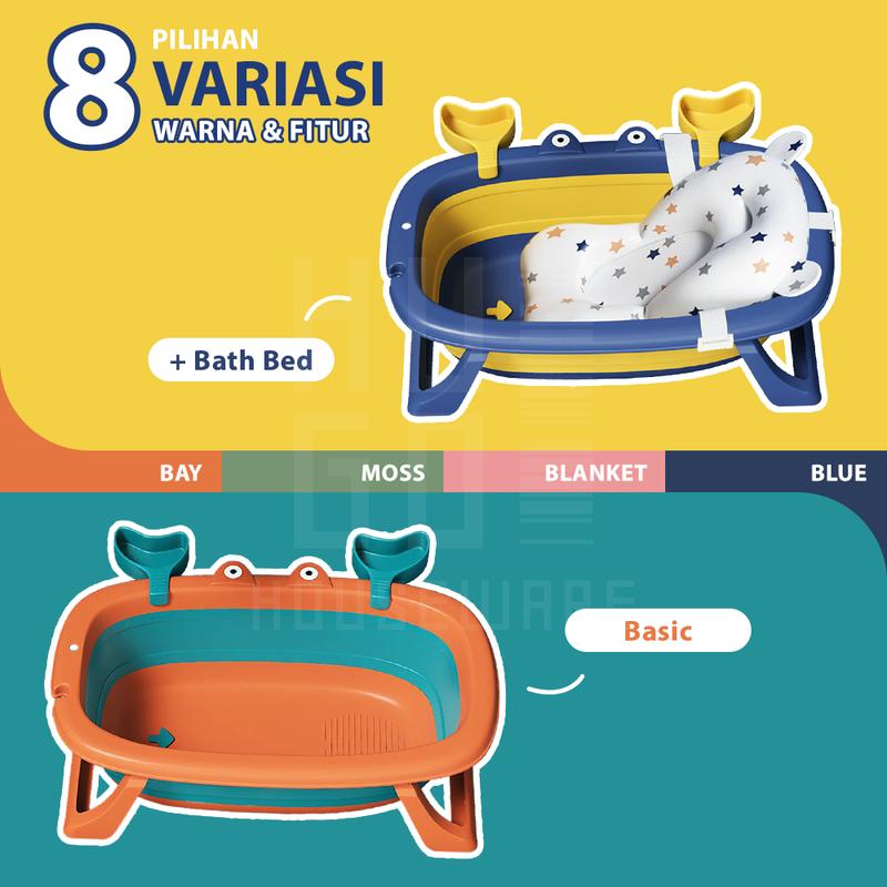Product Introduction of HUGO Tempat Mandi Bayi Portable / Bak Mandi Bayi Lipat Serbaguna / Foldable Baby Bath Tub dengan Bantal Mandi 44