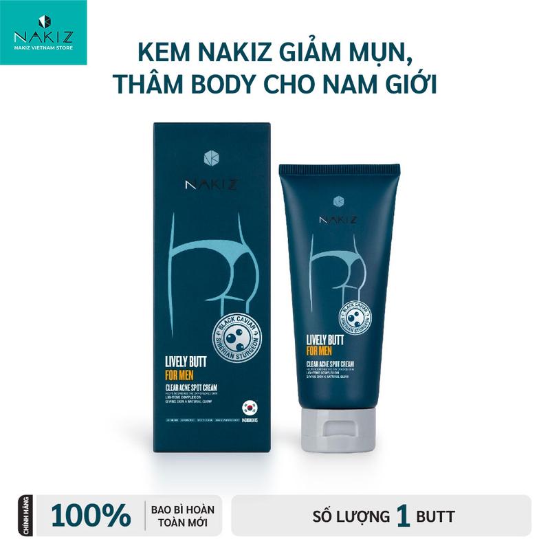 Kem dưỡng sáng da giảm thâm mụn vùng mông lưng nách cho nam Nakiz Lively Butt For Men