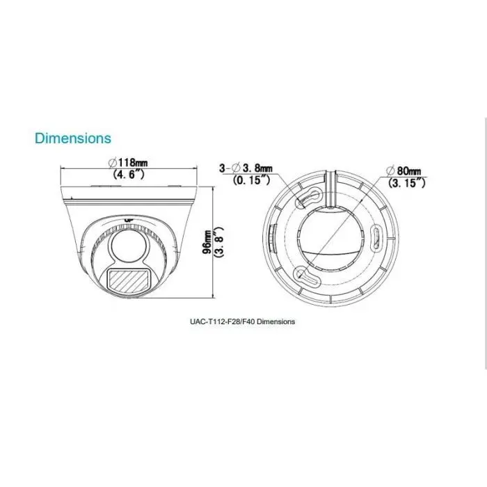 UNV CCTV  UNIVIEW 2MP HD Fixed IR Turret Analog Camera UAC-T112-F28 4