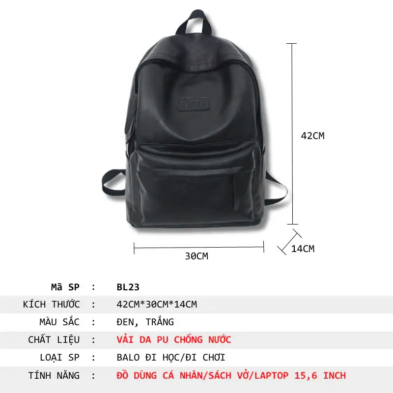 Balo da cao cấp Genbag chống nước, chống trộm đưungj vừa lap 16inch, tài liệu A4. bl03 2