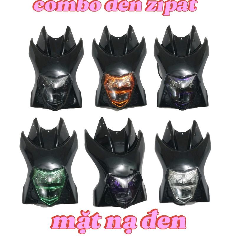 mặt nạ xe điện xmen màu đen NHÁM lắp sẵn đèn zipat theo màu,tặng kèm ốc Phụ Tùng