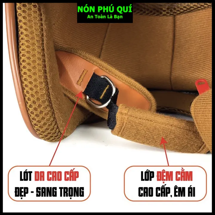 Nón bảo hiểm 3/4 kính dài Phú Quí ĐEN hàng chất lượng dẹp Mh02 7
