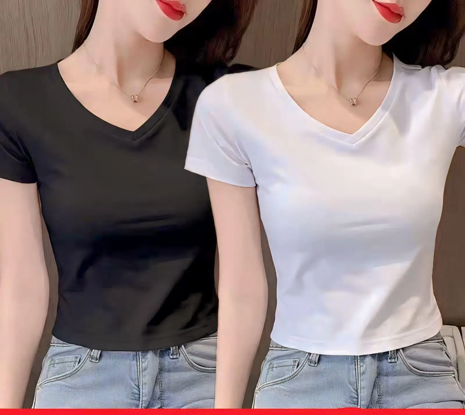 ÁO THUN CỔ TIM CROPTOP CHẤT BORIP LOẠI 1 Nữ Women