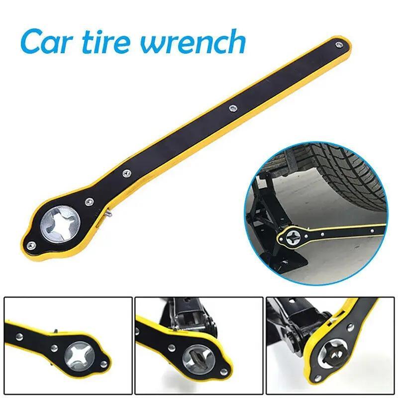 Auto Labor Saving Jack Ratchet Wrench, Tire Jack Removal Wrench, Car Tire Wrench, Tyre Repair & Fitting Tool 3