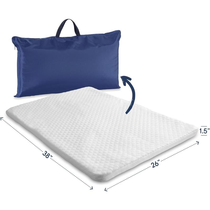 TikTok Shop Pack and Play Mattress Pad for 38 x26 x1.5 Playpen Pad Playard Mattress for Pack and Play Pack N Play Mattress Topper with Carry Bag and Washable Cover 1.5 Thick