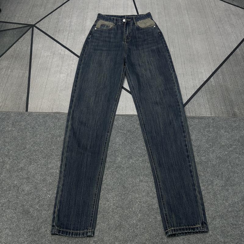  NQ_JEANS Quần Baggy Có Túi Phối Cotton Không Gian Dài 104 CM Màu Xanh Than Bụi Và Xanh Nhạt BG07 Menswear Pants 