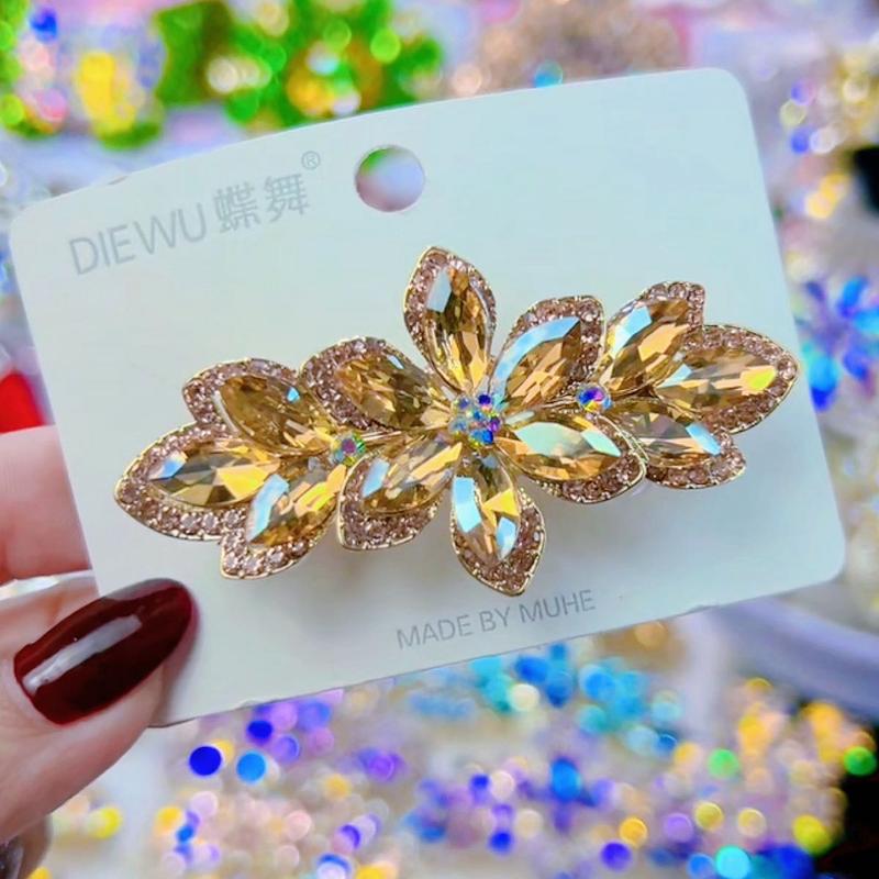 Kẹp Tóc Nữa Đầu-Xoàn Pha Lê ,sang trọng Loại Một Phụ Kiện tóc nữ 8