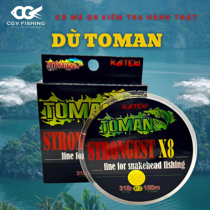  Dây Pe dù câu chuyên lure Toman Strongert X8 đủ số Bắt Cá Đi Câu TẶNG 2M LEADER Fishing Câu Cá Đồng 