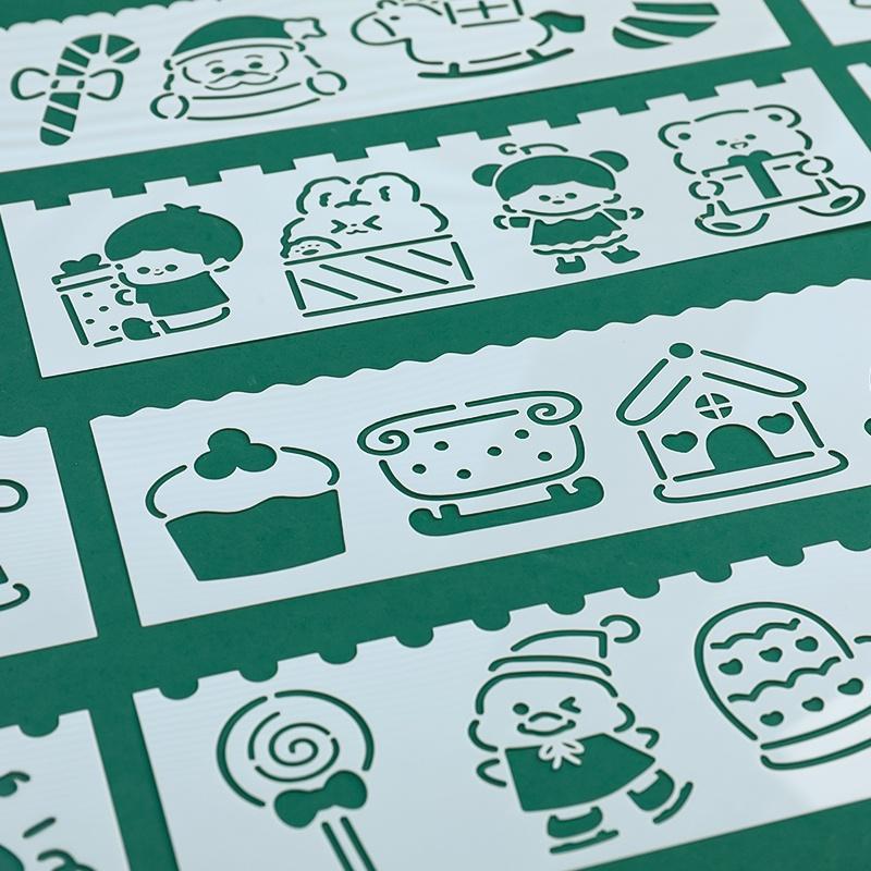 Christmas Multi Pattern Plastic Ruler Painting Drawing Template Christmas Pattern Ruler Stationery Office Supplies 1