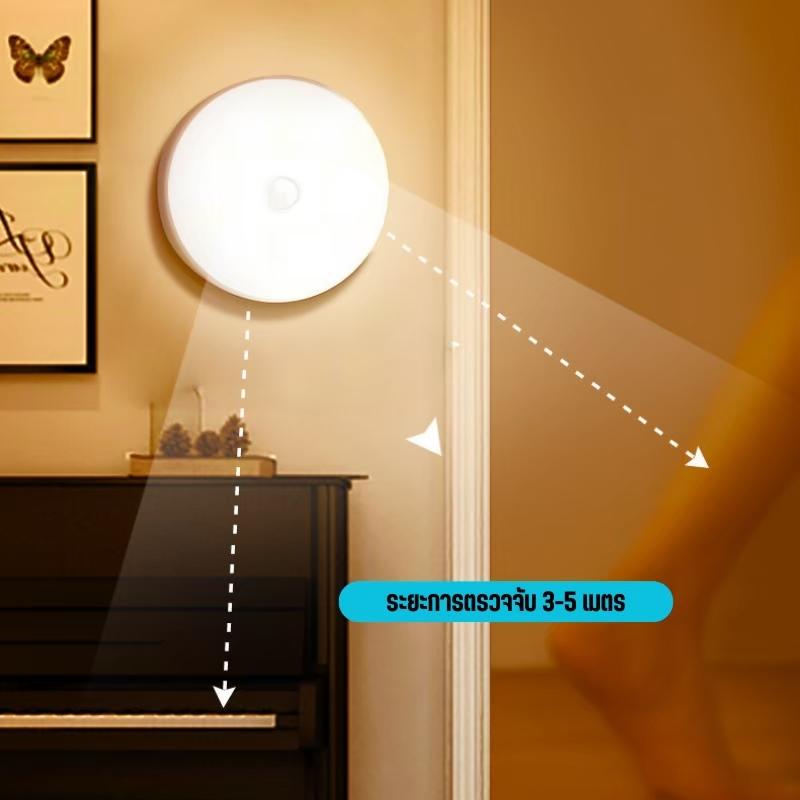 โคมไฟ หลอดไฟ LED หลอดไฟติดผนัง ไฟติดผนัง ไม่มีเซ็นเซอร์ ชาร์จUSB มี 3 สี ลดแสงเพิ่มแสงได้ พก พาสะดวก มีประกันสินค้า 8