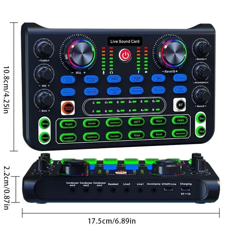 Professional Podcast Equipment Bundle, USB Rechargeable Microphone Set, Live Sound Control Equipment, Condenser Microphone for Recording, Gaming, Singing, Audio 1