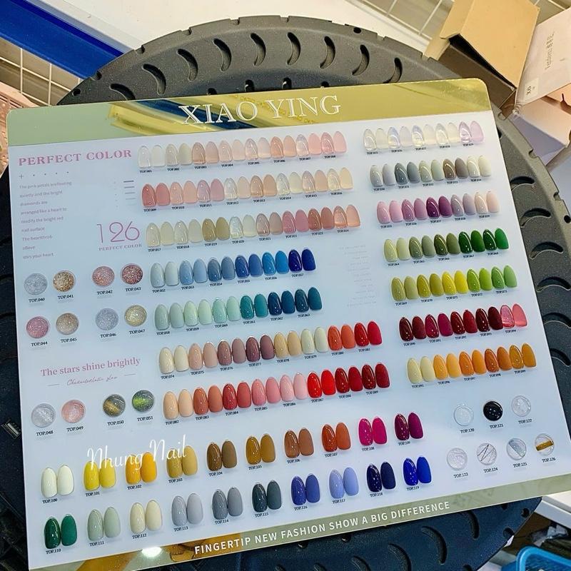 Set sơn 126 màu Aivennhuj có thạch, nhũ, ánh trai, mắt mèo, thạch nhũ, gel nhện, gel xi măng, gel metal - kèm bảng màu nail