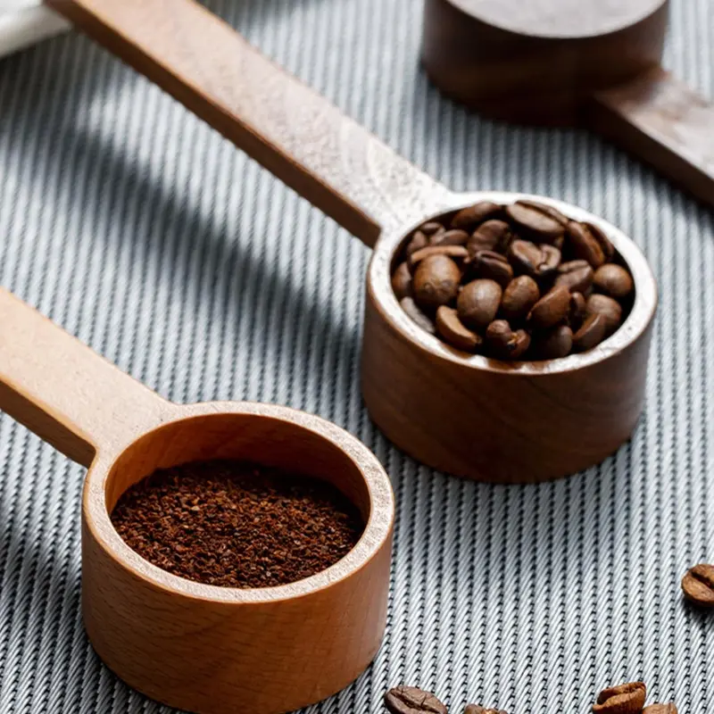 Random Color Wooden Coffee Measure Spoon, 1 Count Quantitative Spoon For Coffee Powder & Coffee Beans, Home Kitchen Tools Utensils 4