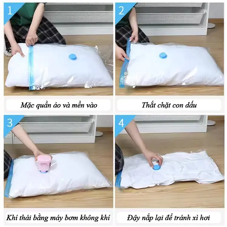5 Túi hút chân không quần áo, túi nén chân không cho chăn gối, quần áo túi đựng đồ 5