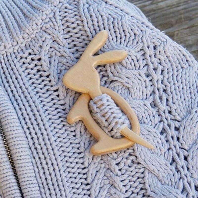 Cute Lovely Trendy Bird Animal Bear Rabbit Heart Clothing Accessory Women Brooch Wooden Brooch Fashion Jewelry 1