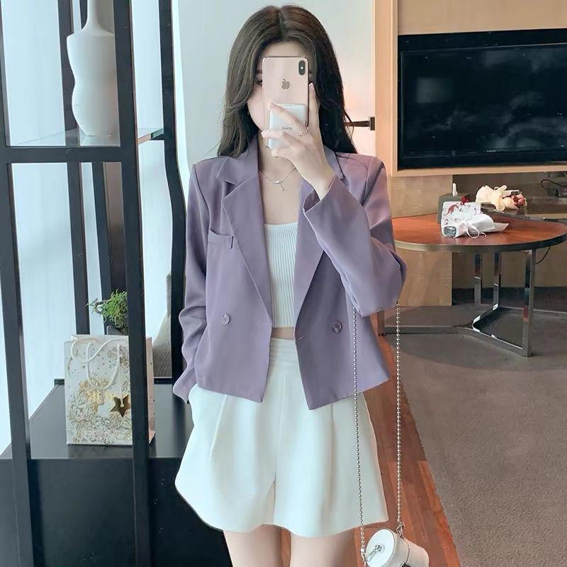 Áo Khoác Vest Ngắn, Phong Cách Cổ Điển, Dành Cho Nữ, Bộ Sưu Tập Mùa Xuân 2024, Phong Cách Phương Tây, Cỡ Nhỏ Cạp Cao, Áo Dài Tay Thanh Lịch 1