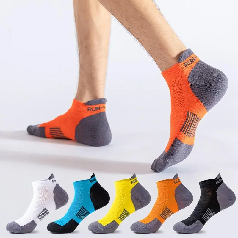 RUNYUBO Running Cotton Men's Sweat-absorbing and Odor proof Sports Tube Mesh Breathable Low Top Short Socks pilates  grip low  socks sports  socks