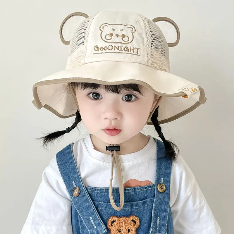 Mũ Chống Nắng Cho Em Bé Mũ Tai Bèo Mỏng Mùa Hè, Dành Cho Bé Trai Và Bé Gái, Lưới Thoáng Khí, Rộng Vành, Thiết Kế Dễ Thương