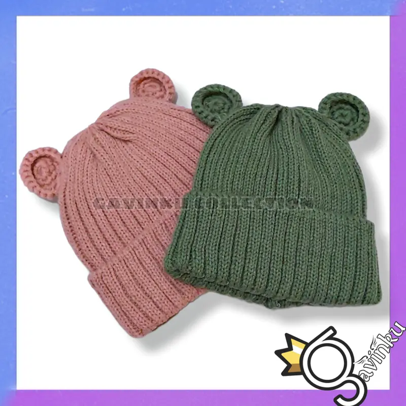 Topi Kupluk Anak Dan Bayi Laki Laki Perempuan Umur 3 6 12 bulan 1 2 Tahun Model Telinga Rajut Jeri Lipat Murah Beanie Hat Usia Baru Lahir Newborn Gaul Keren Model Baru Kekinian Korea Ketu Koplok Topu Kerpus Kuplok Eats Cap 5