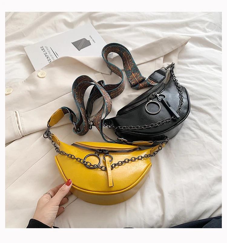 Product Introduction of Fashion saddle waist bag fanny pack luxury leather female belt bags chain handbag purse women retro shoulder crossbody chest bag 39