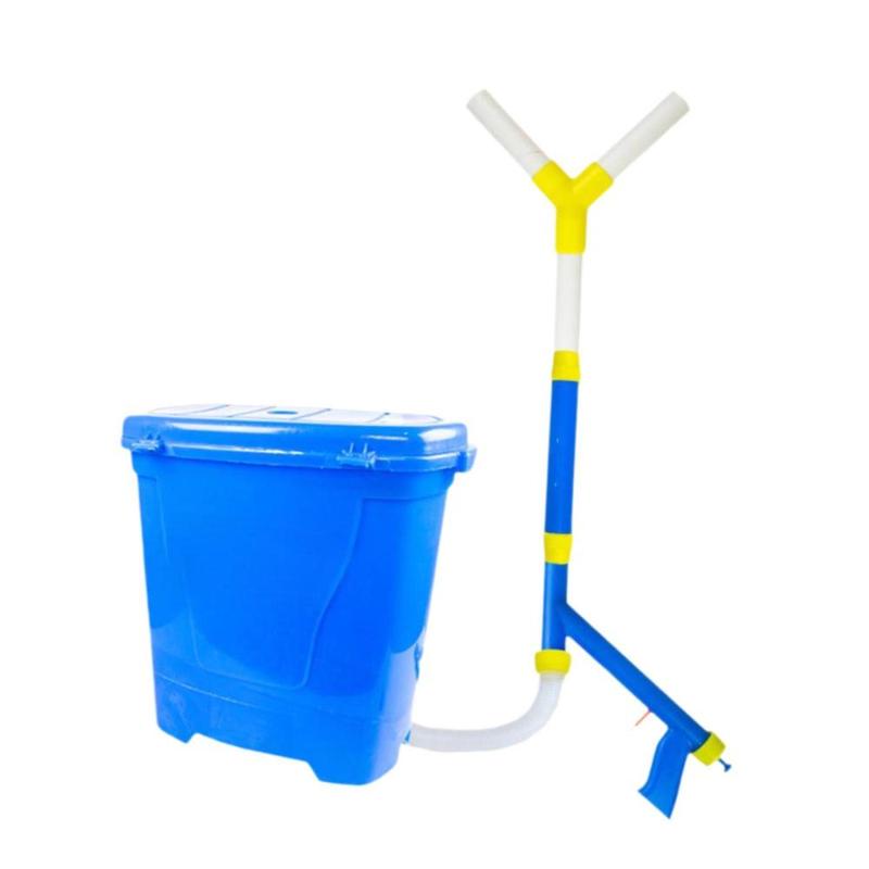 Manual Fertilizer Spreader Professional Blue for Ice Melt Garden Vegetables 3