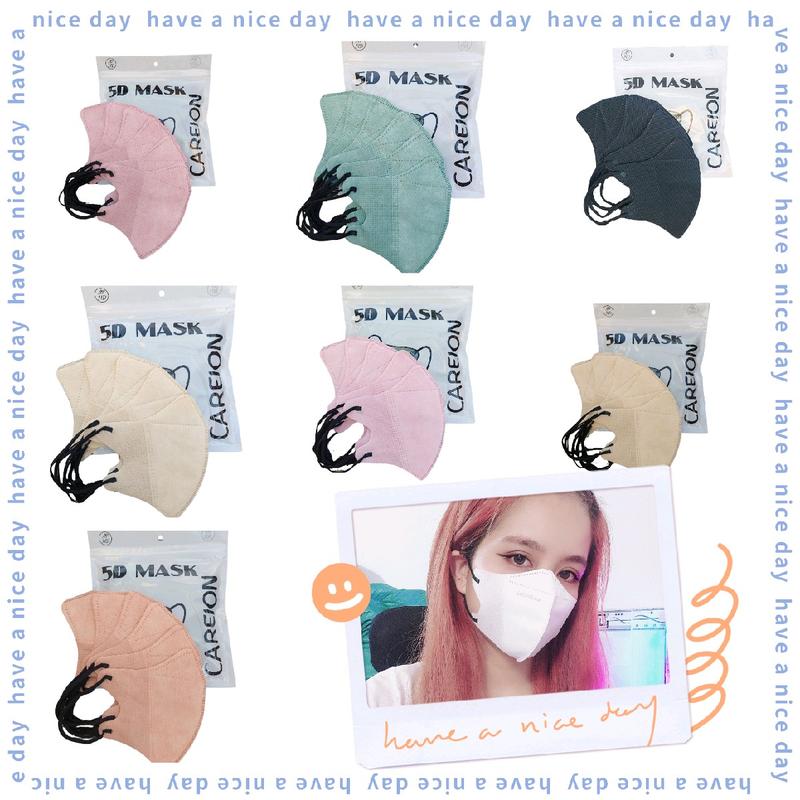 Set 50 cái khẩu trang 5D Thái Lan dây đen màu sắc đa dạng - Phụ kiện Women Nhung Voi Kiềng Phụ Kiện Accessories