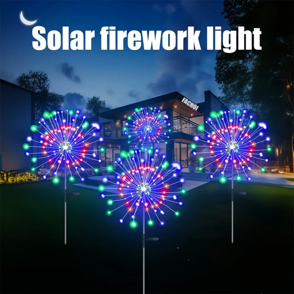 Solar Fireworks Lights - Outdoor Starburst Fairy Lights with 8 Lighting Modes Perfect for Garden & Holiday Decorations Holiday Decorations Lawn light1pcs