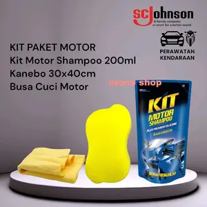 Paket Kit Motor - Busa Cuci Motor - Lap kanebo - Kit Motor Shampoo